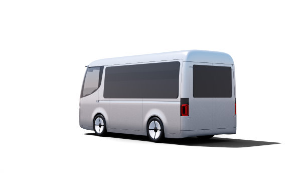 打造品牌的银色电动自动驾驶货车图片下载