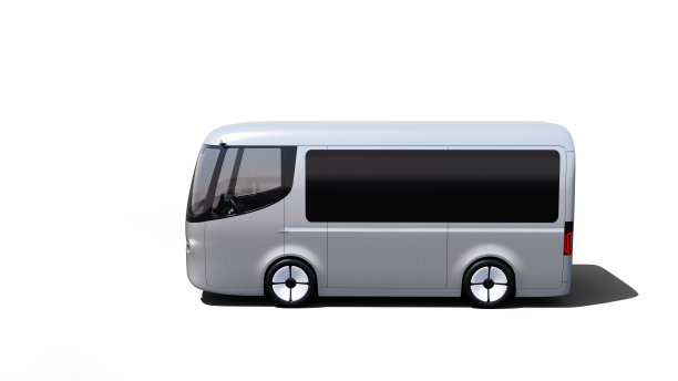 打造品牌的银色电动自动驾驶货车图片下载