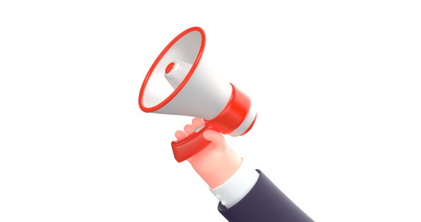 3d渲染卡通商务手与扬声器图片下载