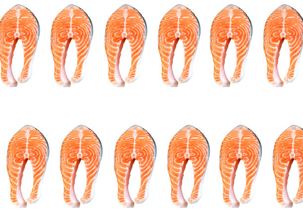 鲑鱼排孤立在白色背景上。Omega - 3维生素健康的生活方式天然素食。前视图。图片下载