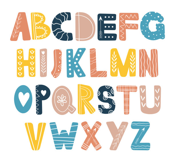 斯堪的纳维亚手绘字母图片下载