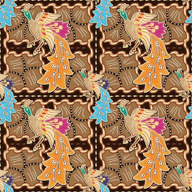 孔雀插图，无缝模式向量图片下载