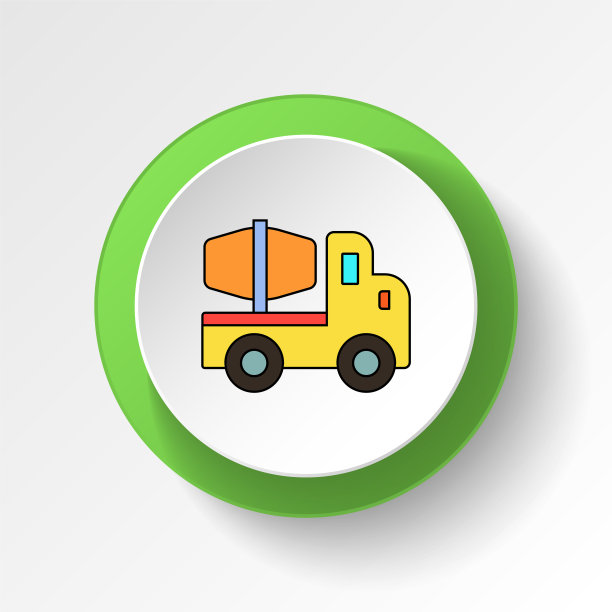 卡通卡车玩具彩色按钮图标。符号和符号可以用于网页，标志，手机应用程序，UI，用户体验图片下载