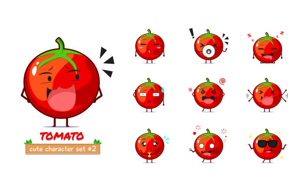 可爱的番茄人物插图2图片下载