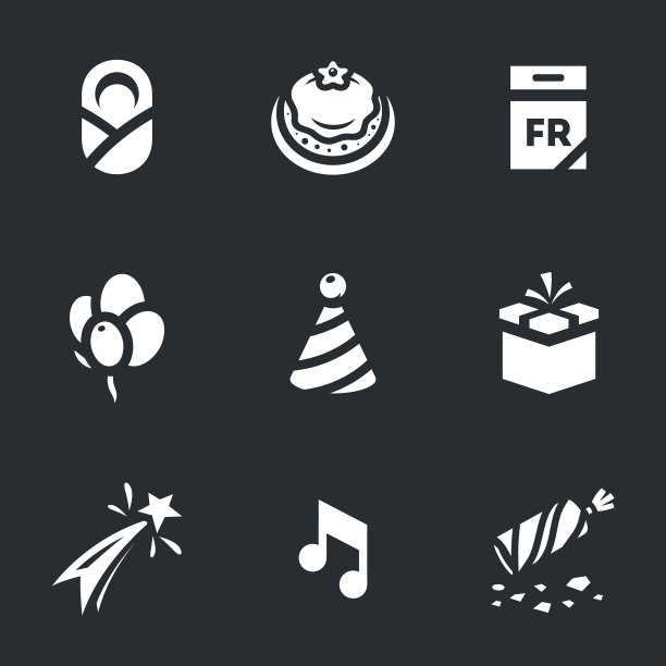 矢量集的生日快乐。图片下载