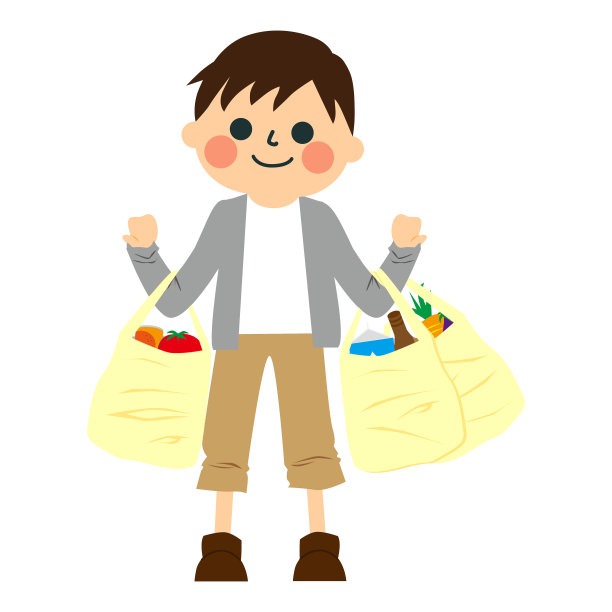 一个男孩正在超市购物。图片下载