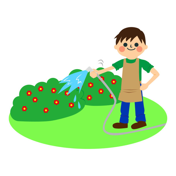 做家务的男孩。图片下载