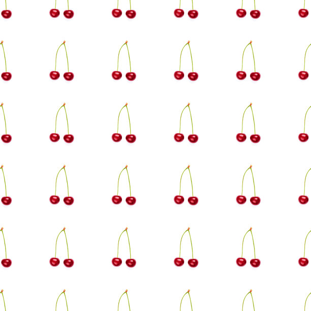 图案樱桃浆果红色亮白色背景图片下载