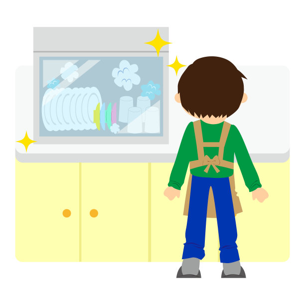 做家务的男孩。图片下载