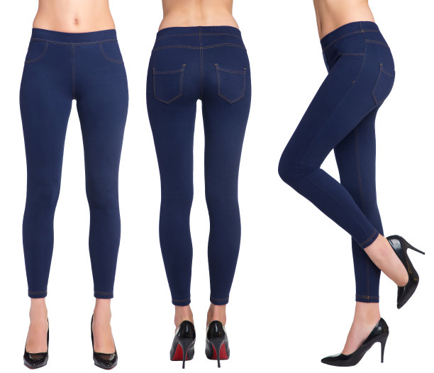 穿蓝色打底裤的女人腿图片下载