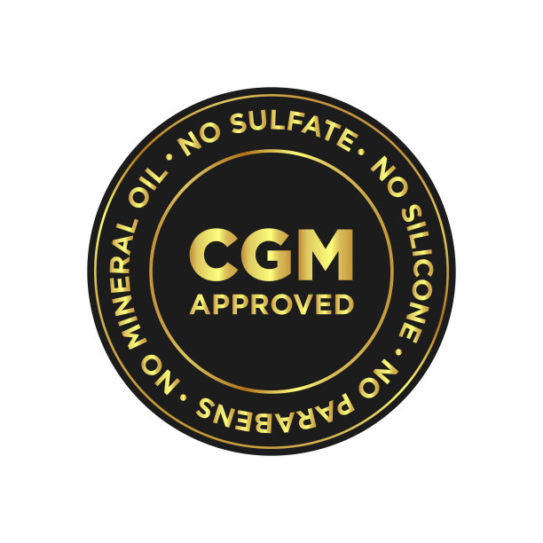 卷曲女孩方法(CGM)批准的产品符号。没有硫酸盐，没有硅胶，没有羟基苯甲酸酯，没有矿物油。图片下载