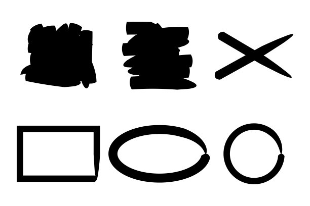 平面形状的粗略草图。不同形状的手绘涂鸦。黑色的纹理。矢量图像。股票的照片。图片下载