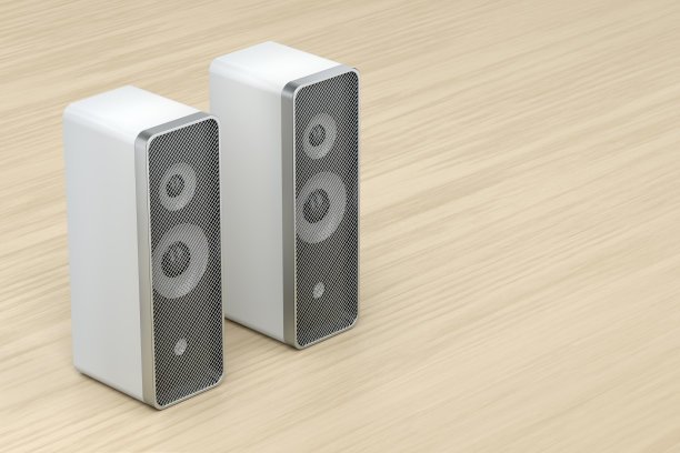 白色立体声计算机扬声器图片下载