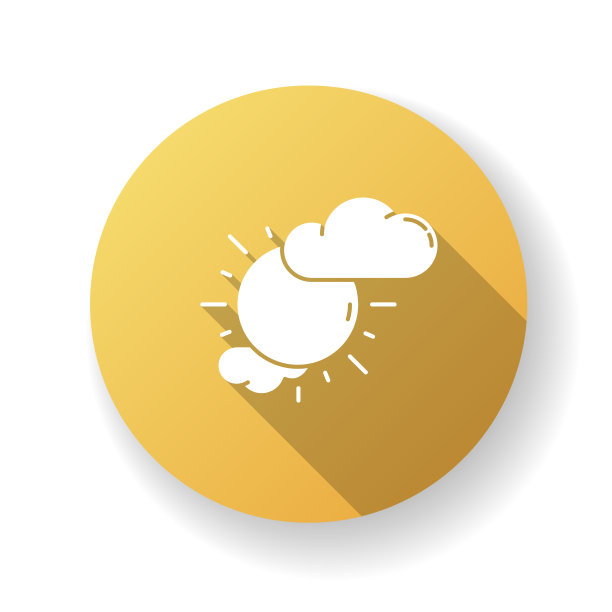 部分浑浊黄色平面设计长阴影字形图标图片下载