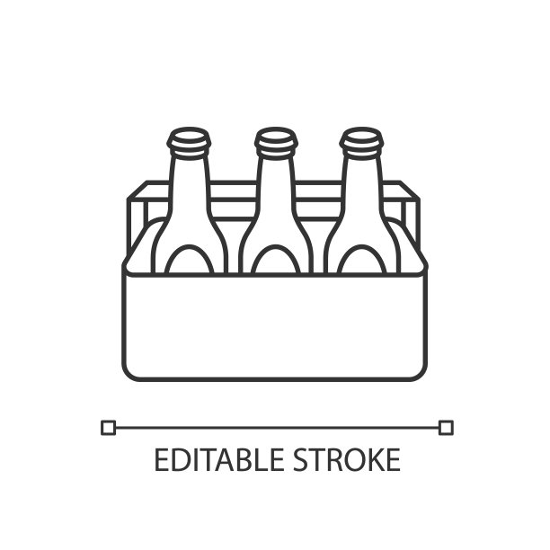 啤酒像素完美线性图标图片下载
