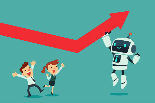 机器人推箭头向上图片下载