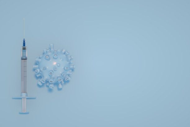 疫苗注射器和病毒图片下载