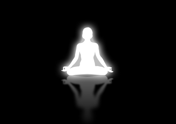 一个女人在瑜伽冥想的3D插图图片下载