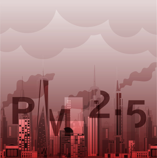 PM2.5在城市背景建筑中以现代图纸为载体进行网页、杂志或海报的设计。图片下载