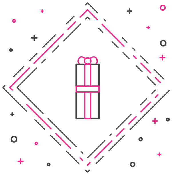 线礼盒图标孤立在白色背景。生日快乐。色彩斑斓的轮廓的概念。矢量图图片下载