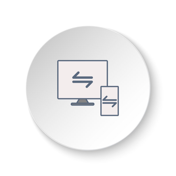 圆形按钮为web图标，传输，显示器，移动。按钮横幅圆形，徽章界面的应用说明图片下载