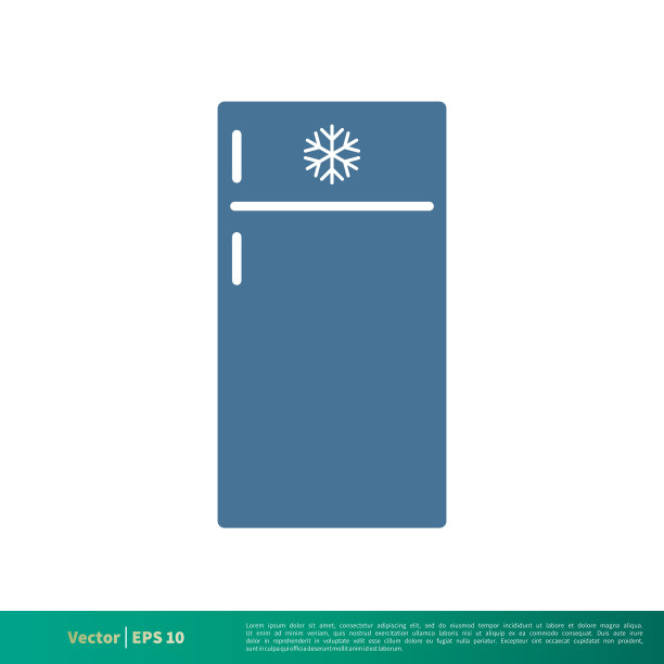 冰箱，冷却器容器图标矢量标志模板插图设计。向量EPS 10。图片下载