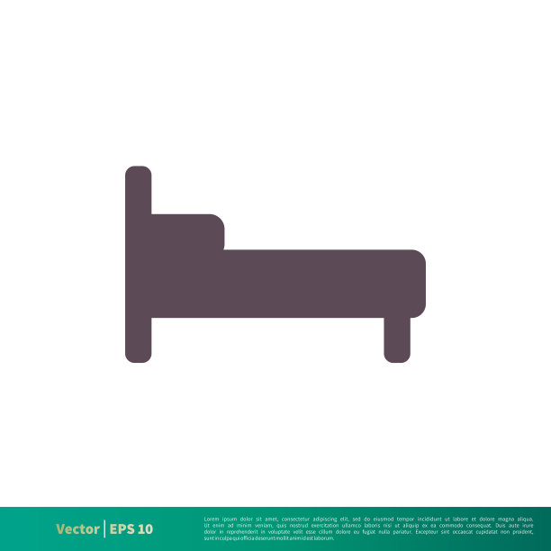 床-家具内部图标矢量标志模板插图设计。矢量EPS 10。图片下载