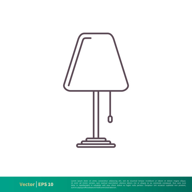 书桌，台灯图标矢量标志模板插图设计。向量EPS 10。图片下载