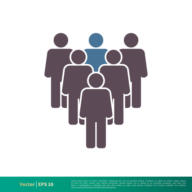 人体形状，人，人群图标矢量标志模板插图设计。向量EPS 10。图片下载