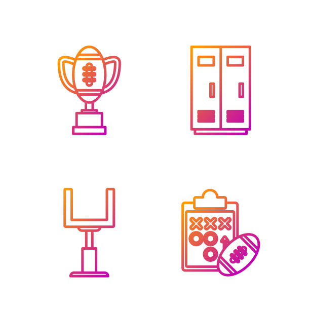 战略规划美式足球球门奖杯图标矢量素材图片下载