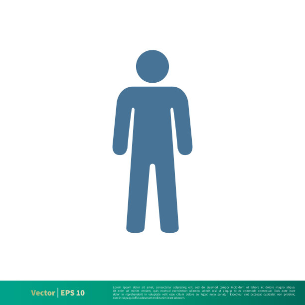 人体形状，人图标矢量标志模板插图设计。向量EPS 10。图片下载