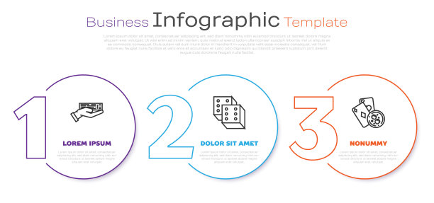 手握一副扑克牌，骰子和扑克牌，一杯威士忌加冰块。业务信息图模板。向量图片下载
