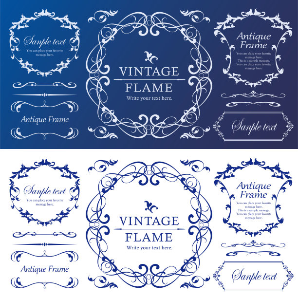 万圣节框架材料，十月，古董装饰，复古图案，植物常春藤图片下载