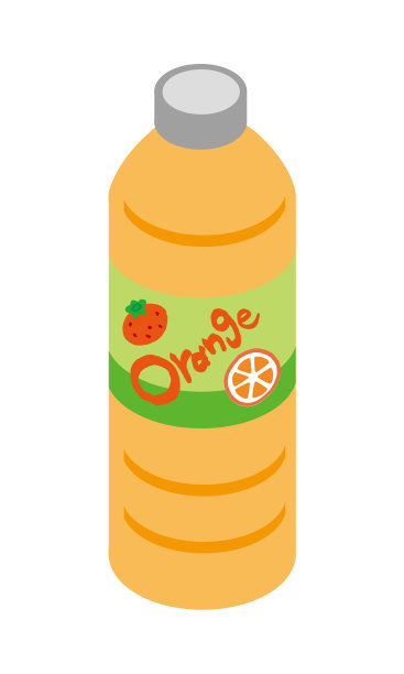 塑料瓶饮料中橙汁的插图图片下载