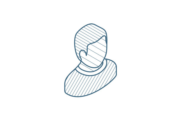 阿凡达，黑人偶像。3d线条艺术技术制图。中风可编辑的矢量图片下载