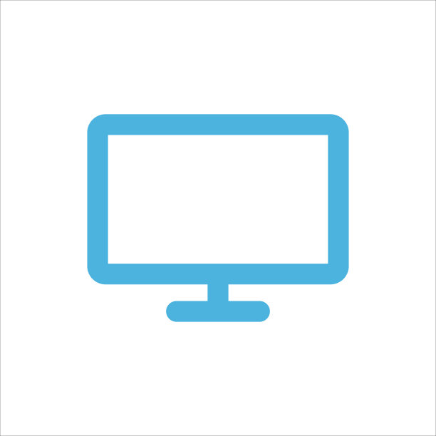 LED电视显示器图标平面矢量符号设计流行图片下载