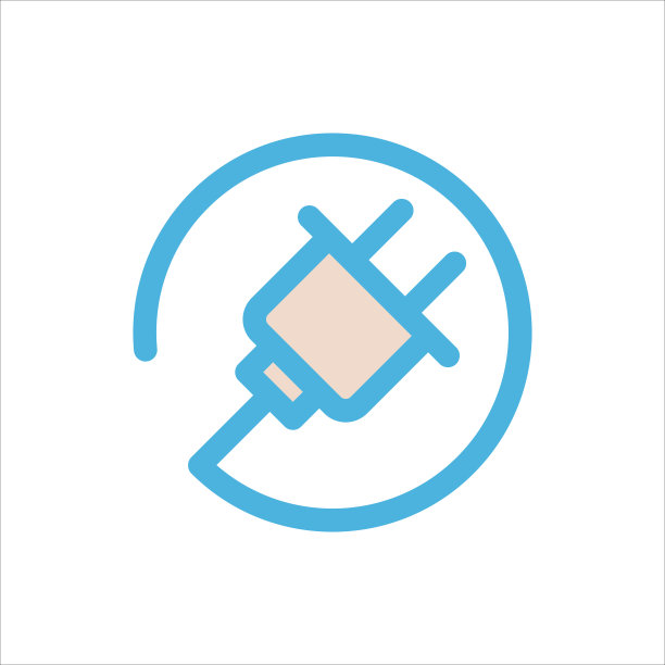 电器插头图标平面矢量符号设计潮流图片下载