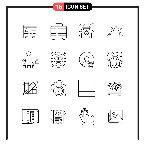 为网页和手机设置16个线条样式图标图片下载