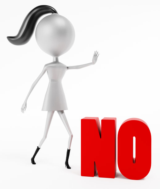 3D女性角色指示没有与手。图片下载