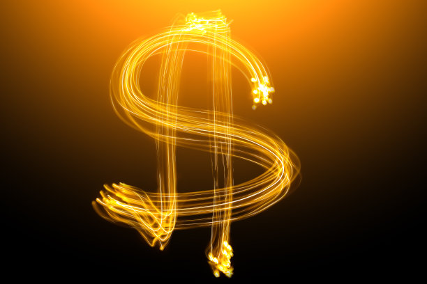 冻结光照片。抽象图案的背景。美元符号。图片下载