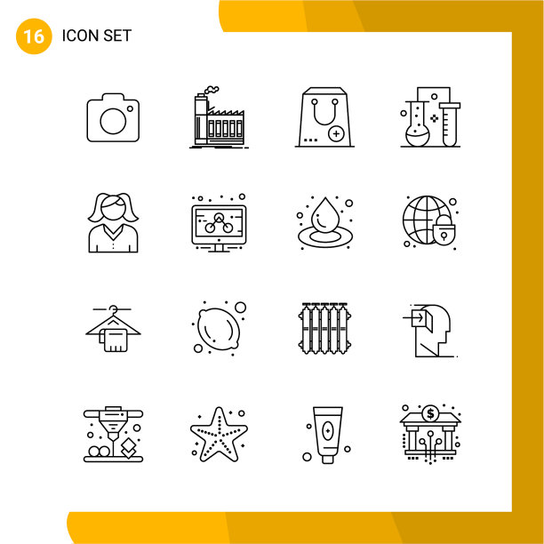 16图标设置线条样式图标包轮廓符号图片下载