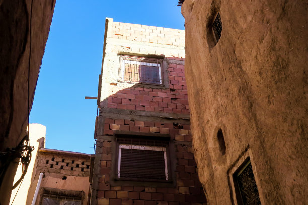 摩洛哥沙漠中的古老村庄，照片为背景图片下载