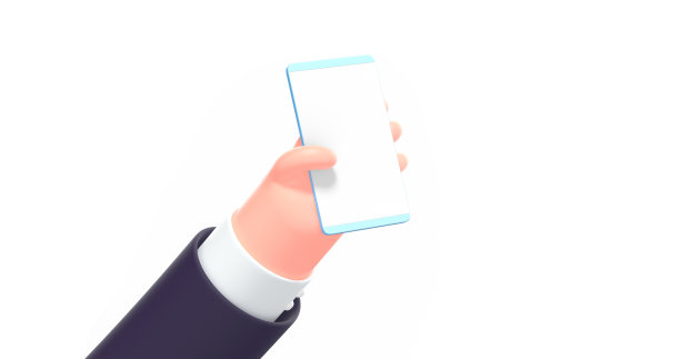 3d渲染卡通业务手与手机相适应图片下载