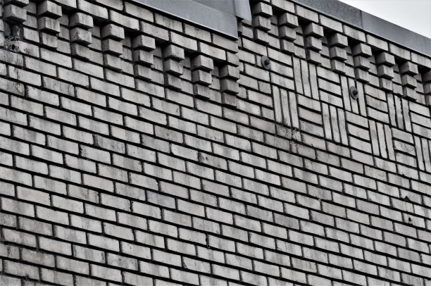 黑白砖墙，装饰艺术设计。图片下载