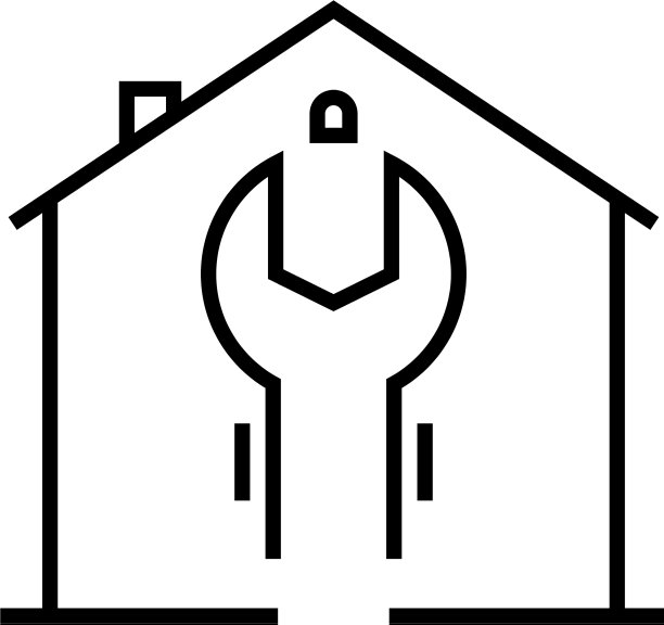 恢复家线图标概念标志大纲图片下载