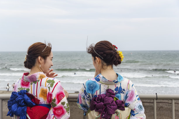 妇女在夏季和服图片下载