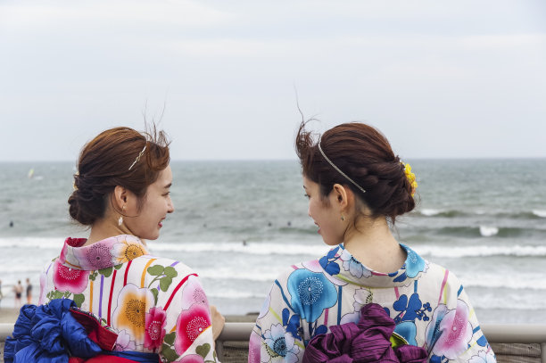 妇女在夏季和服图片下载