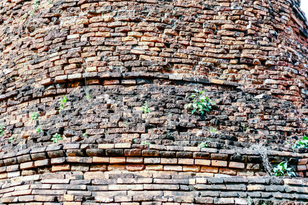 美丽的照片佛塔废墟，大城府拍摄于泰国图片下载