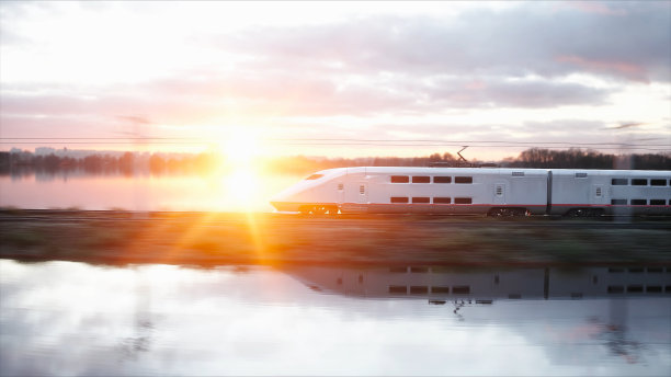 电动客车。开车非常快。旅行和旅行的概念。3 d渲染。图片下载