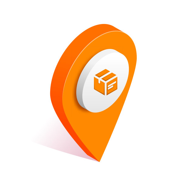 等距交货箱地图指针图标图片下载